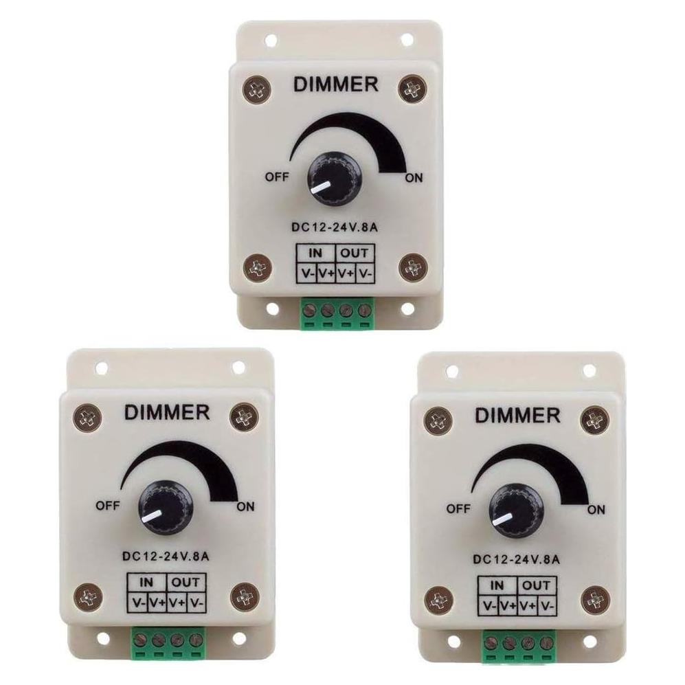 Controlador de Atenuación PWM HiLetgo 3pcs 12-24V 8A LED