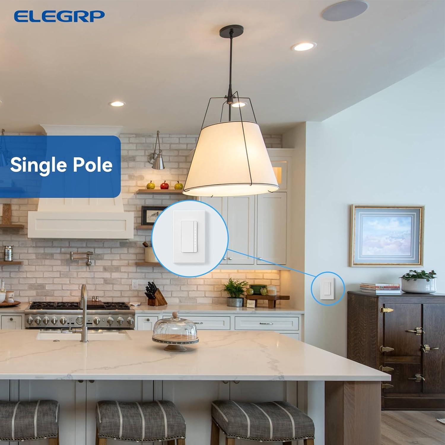 Interruptor Regulador Digital ELEGRP 150W LED Blanco Mate