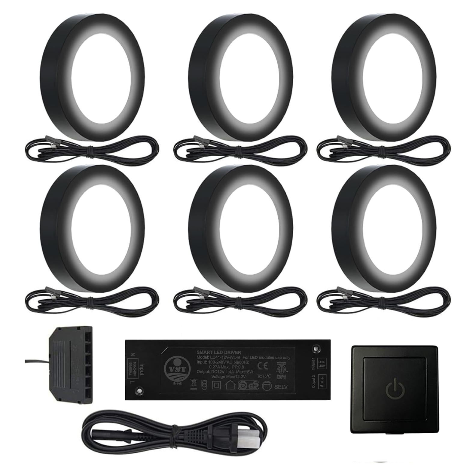 Iluminación Bajo Gabinete VST 6 Piezas 4000K 12V 2W Táctil