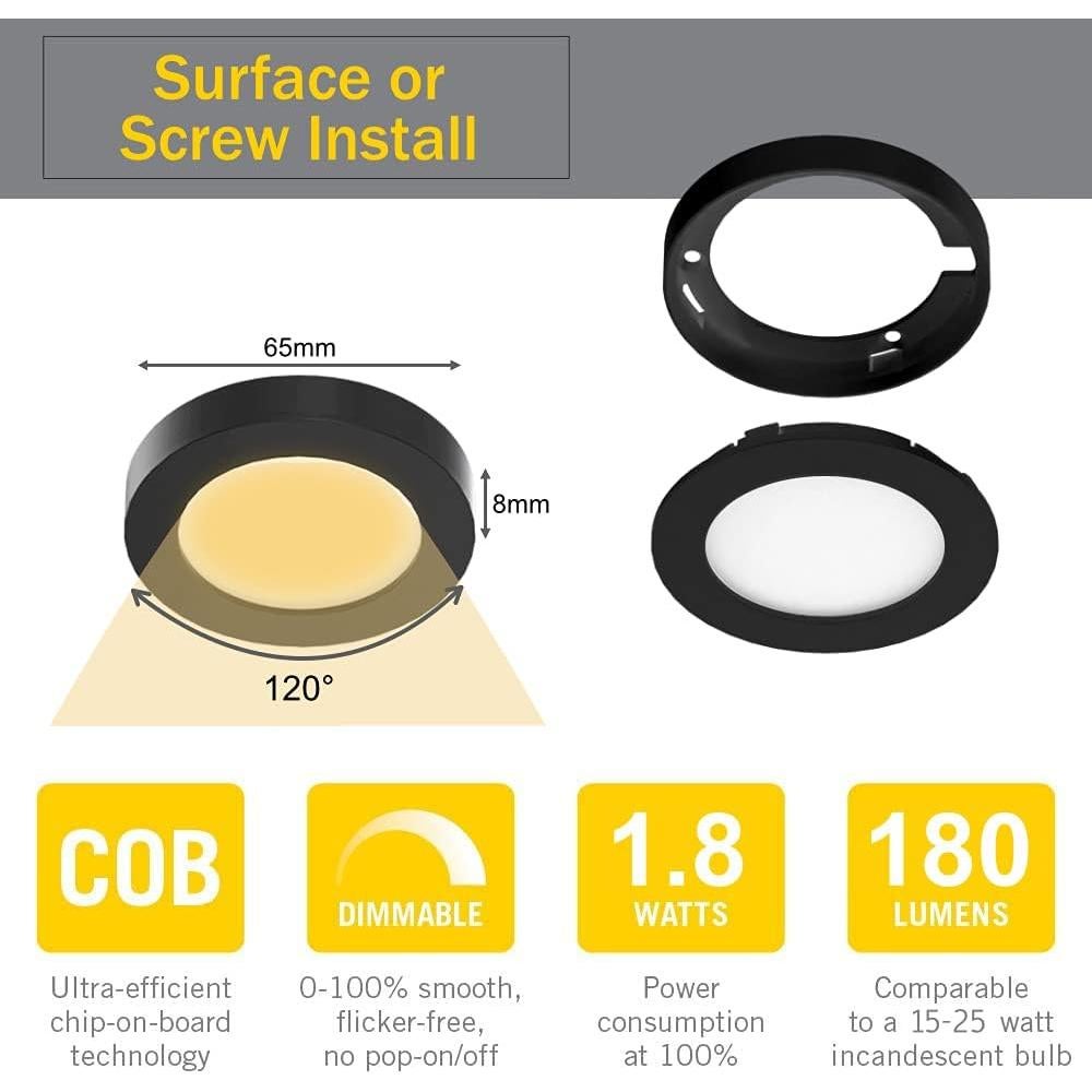 Iluminación Bajo Gabinete VST 6 Piezas 4000K 12V 2W Táctil