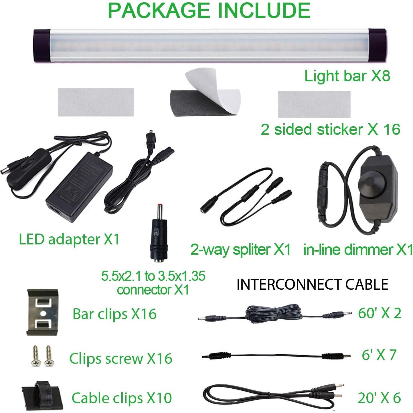 Kit de Iluminación LED Bajo Gabinete AIBOO 8 Tiras 300 Lúmenes