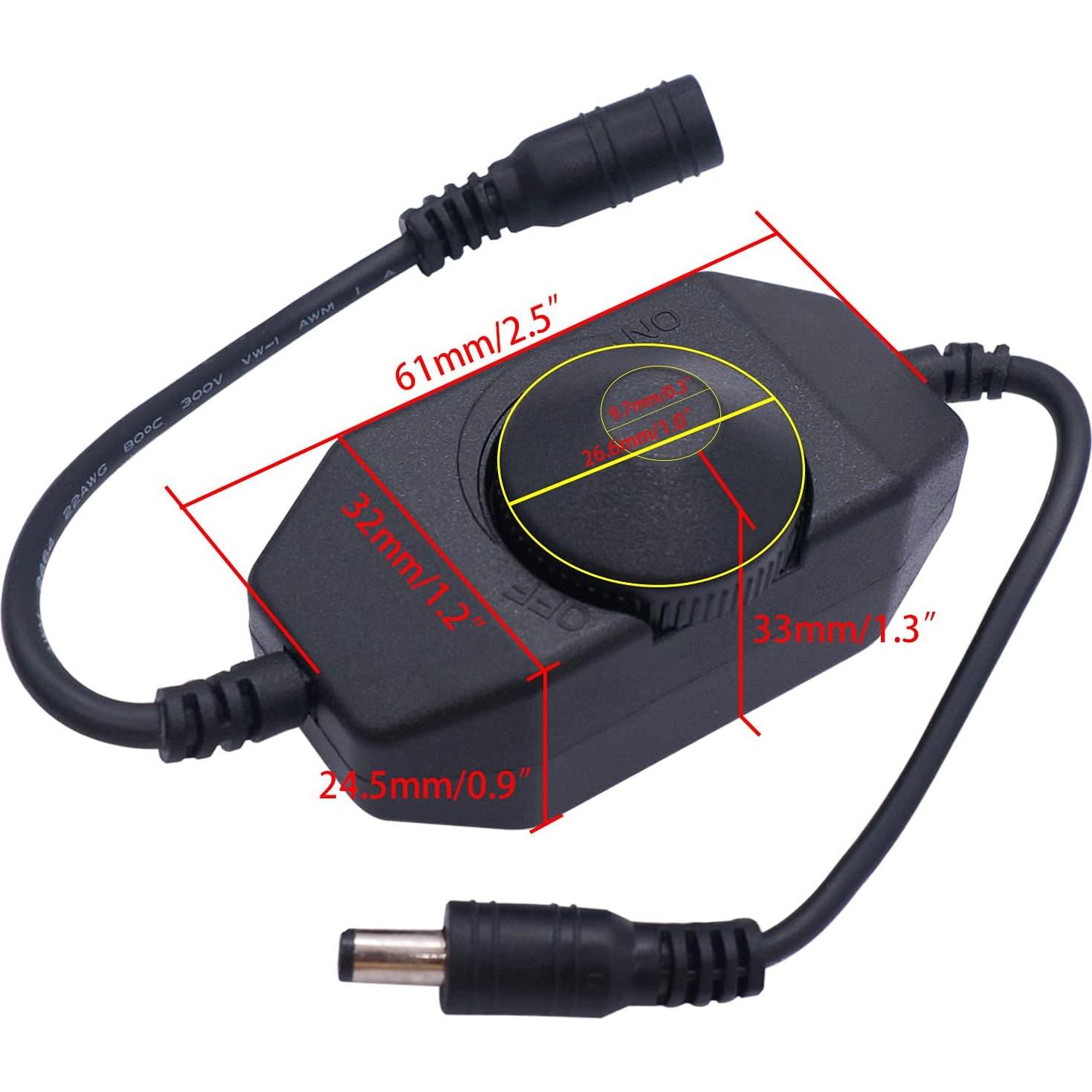 Atenuador LED Rotativo Weideer 2Pcs DC12V-24V Negro