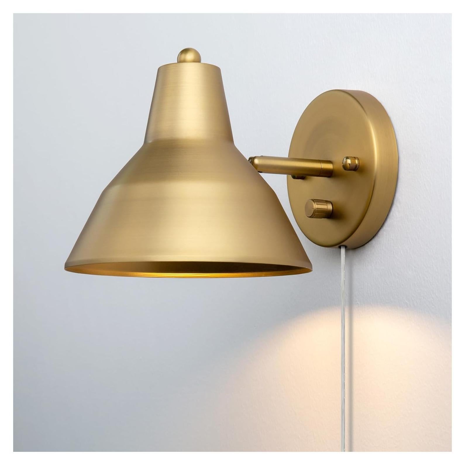 Aplique de pared Yosoan regulable en bronce, luz moderna 23.5 cm
