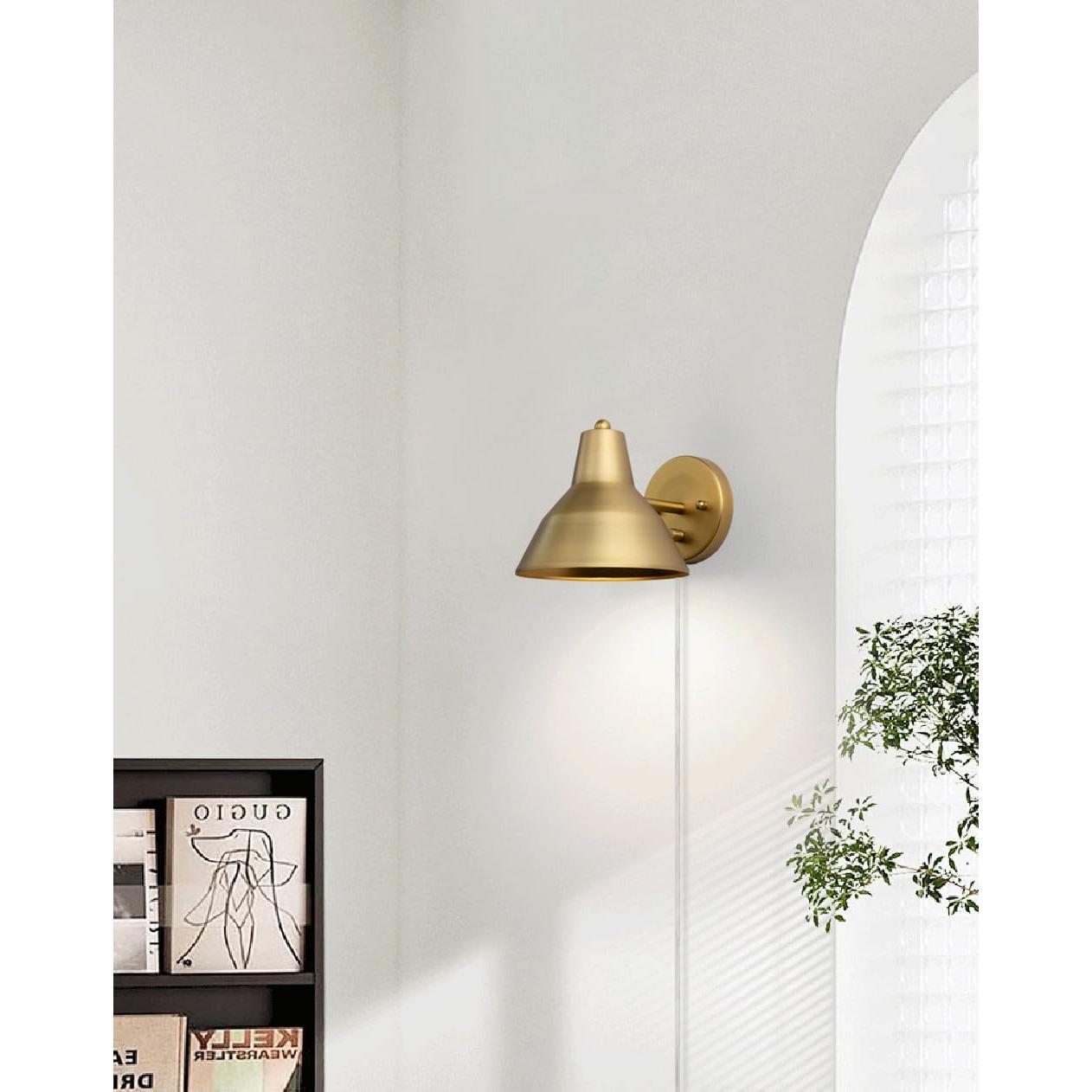 Aplique de pared Yosoan regulable en bronce, luz moderna 23.5 cm