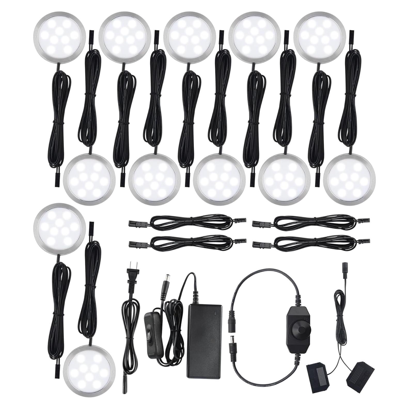 Kit de luces LED Meigour 12 luces bajo gabinete 6000K