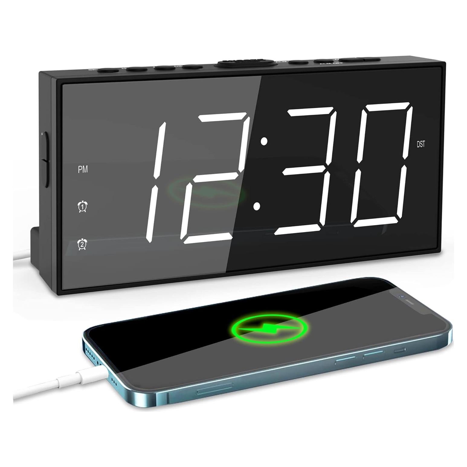 Reloj Despertador Digital Eoxsmile 7.5" LED con Cargador USB