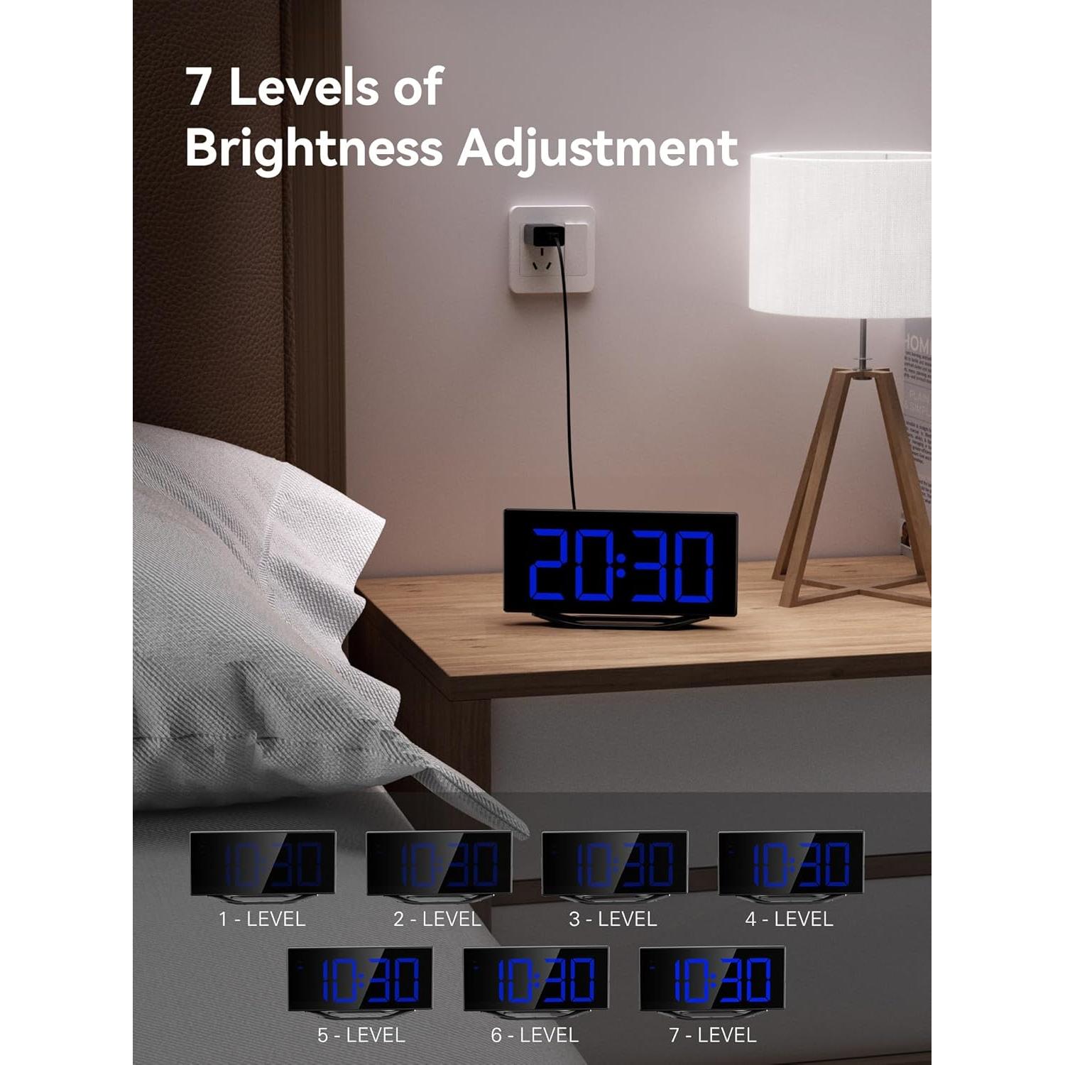 Reloj Despertador Digital Roxicosly con Pantalla LED 21.1 cm