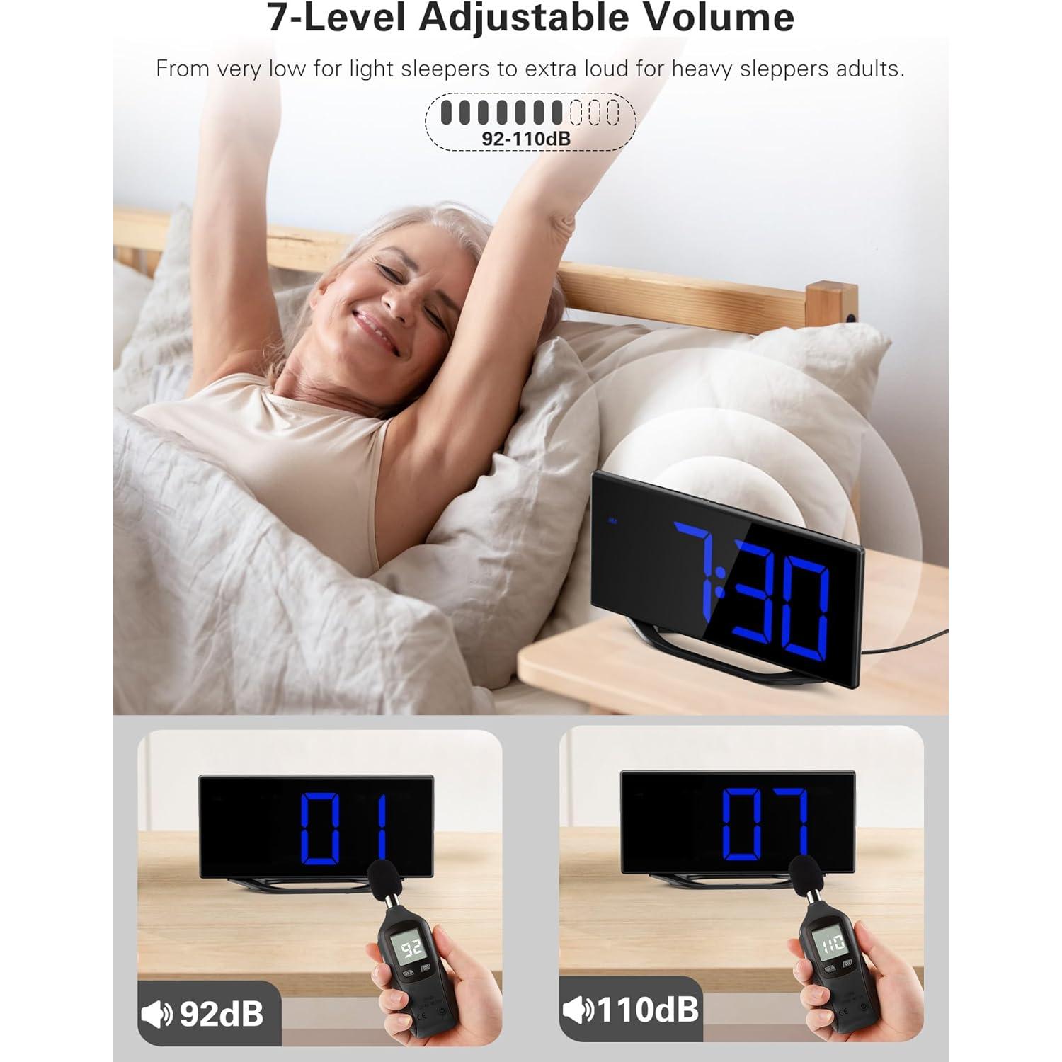 Reloj Despertador Digital Roxicosly con Pantalla LED 21.1 cm