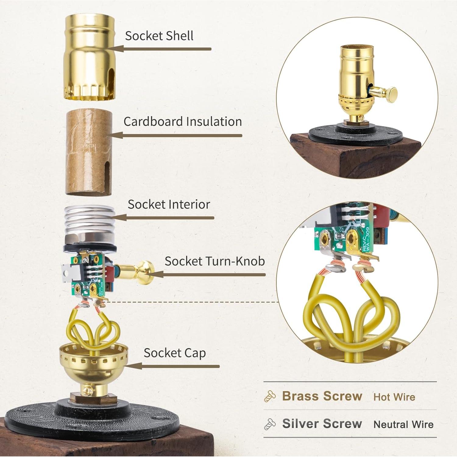 Portalámparas Regulable DiCUNO E26 Vintage Dorado 150W