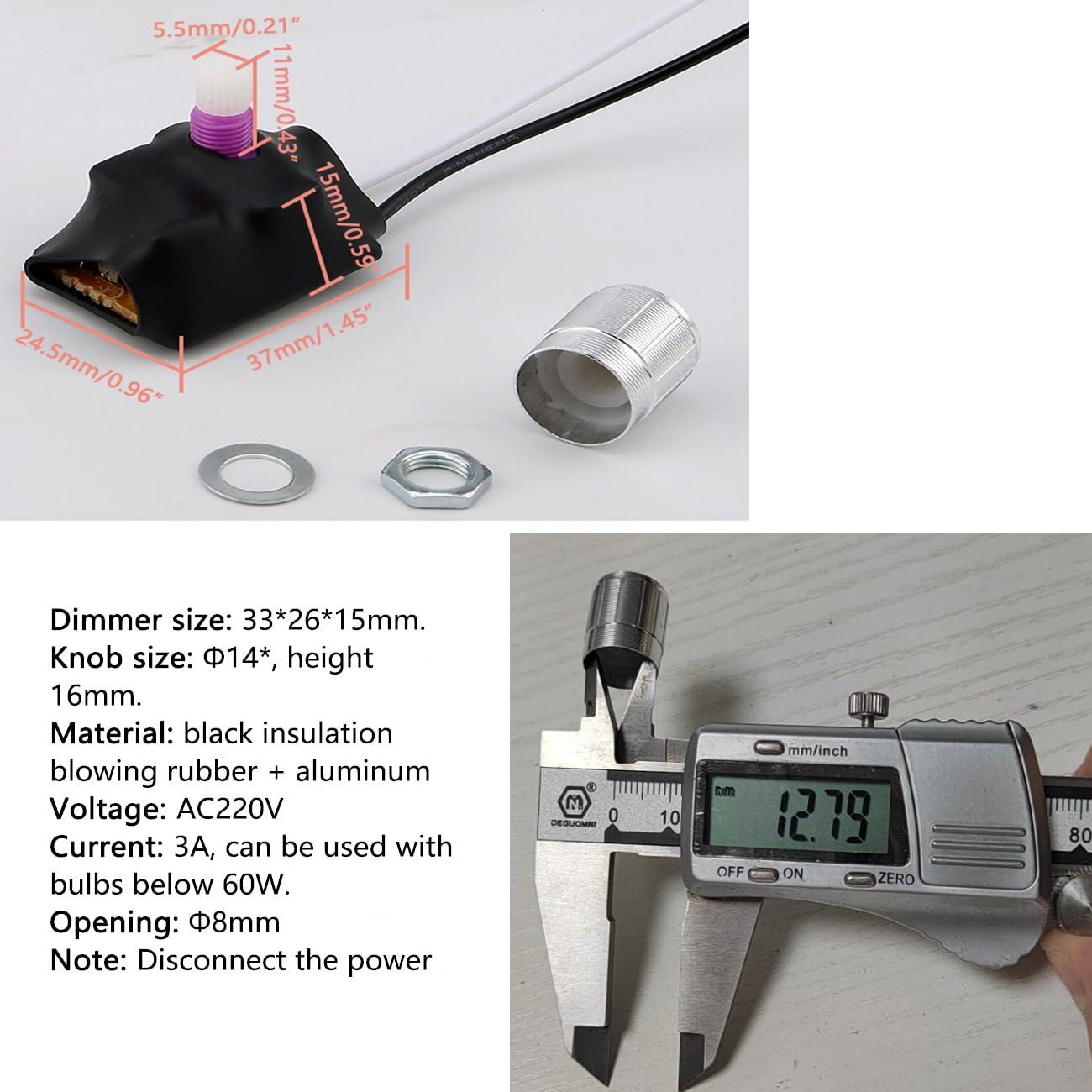 Interruptor Regulador 3A JiuWu Rotativo para Lámpara de Mesa