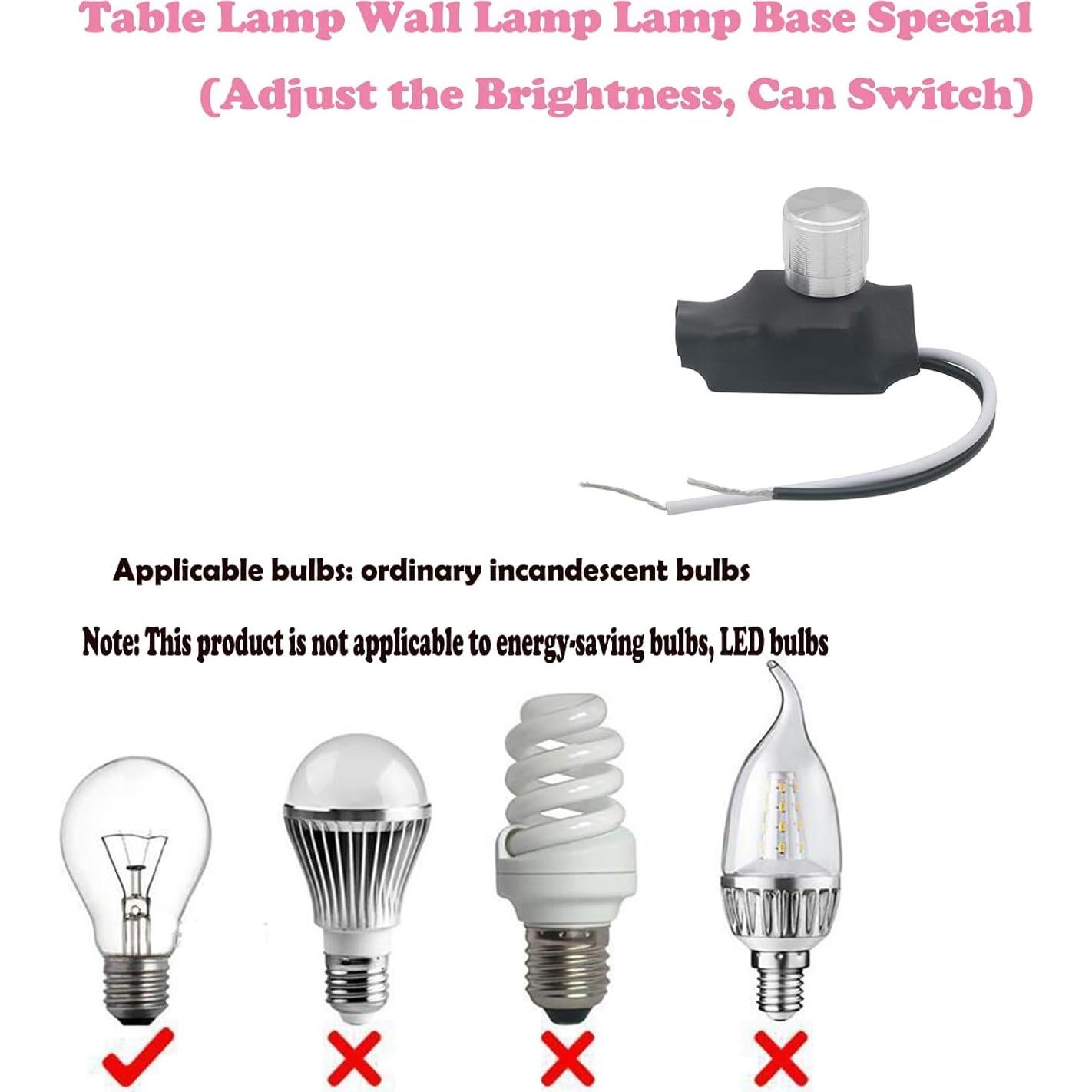 Interruptor Regulador 3A JiuWu Rotativo para Lámpara de Mesa