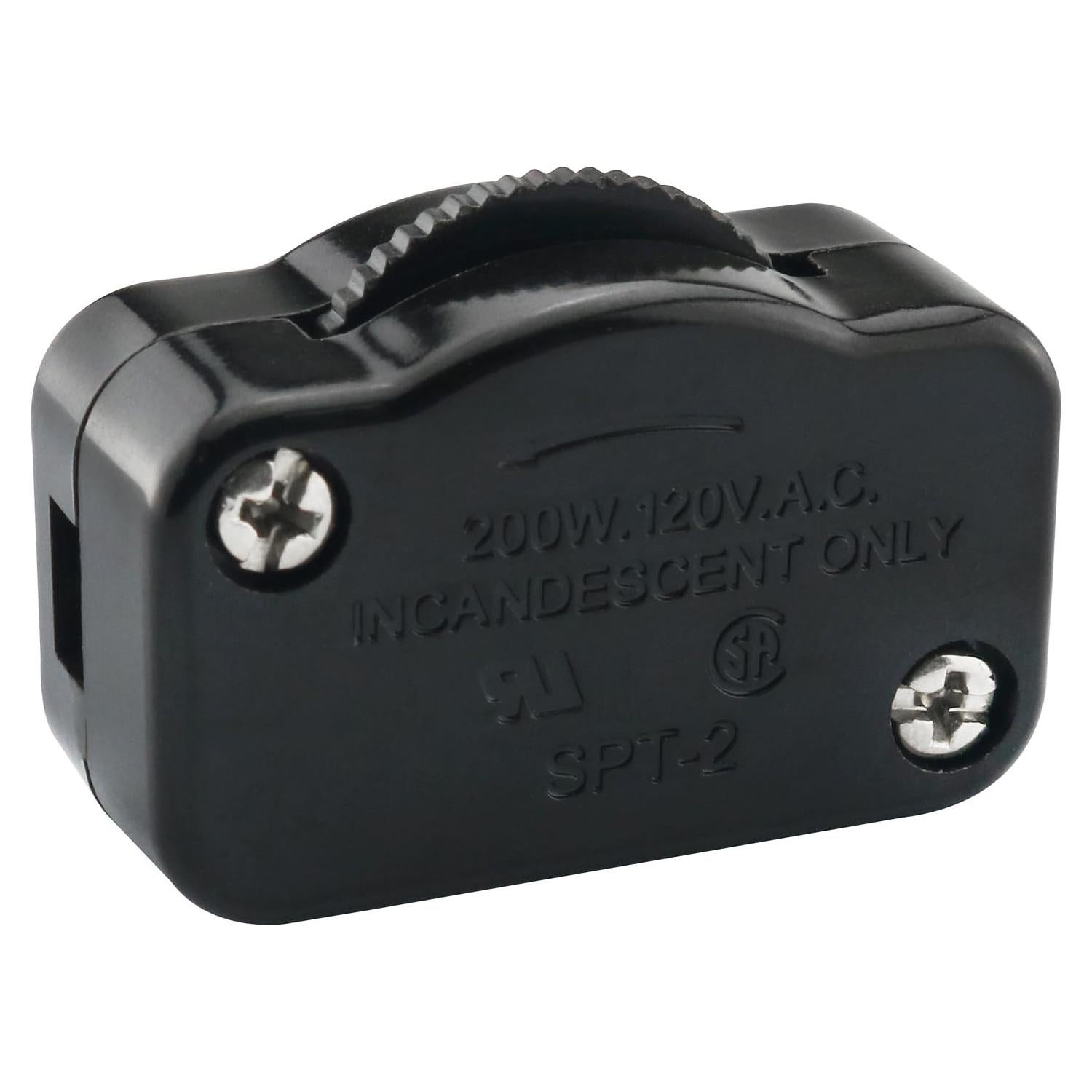 Interruptor Regulador SPT-2 ZZLZX Control de Brillo Negro