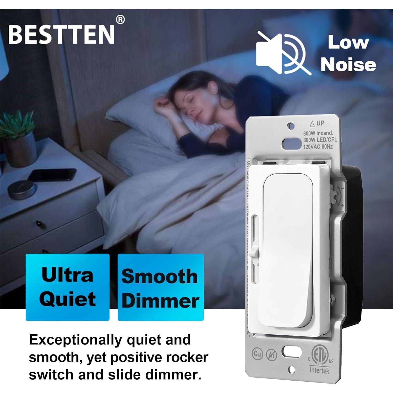 Interruptor Regulador BESTTEN 5 Pack 15A 120V LED CFL Incandescente