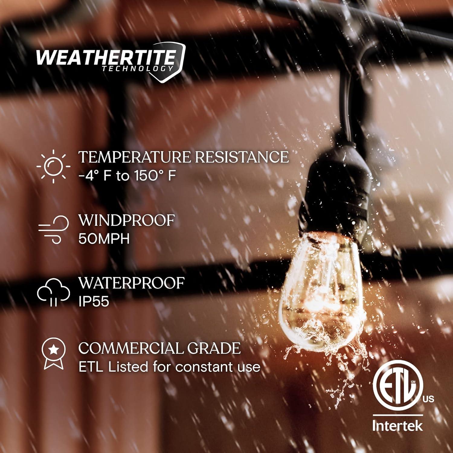 Luces de Cadena para Exterior Brightech 48 Pies con Regulador