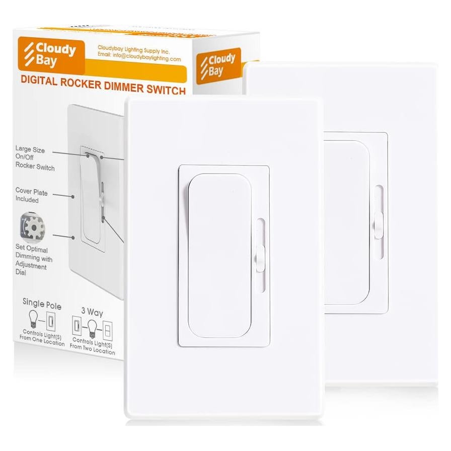 Interruptor Regulador Digital LED Cloudy Bay 600W 2 Paquete