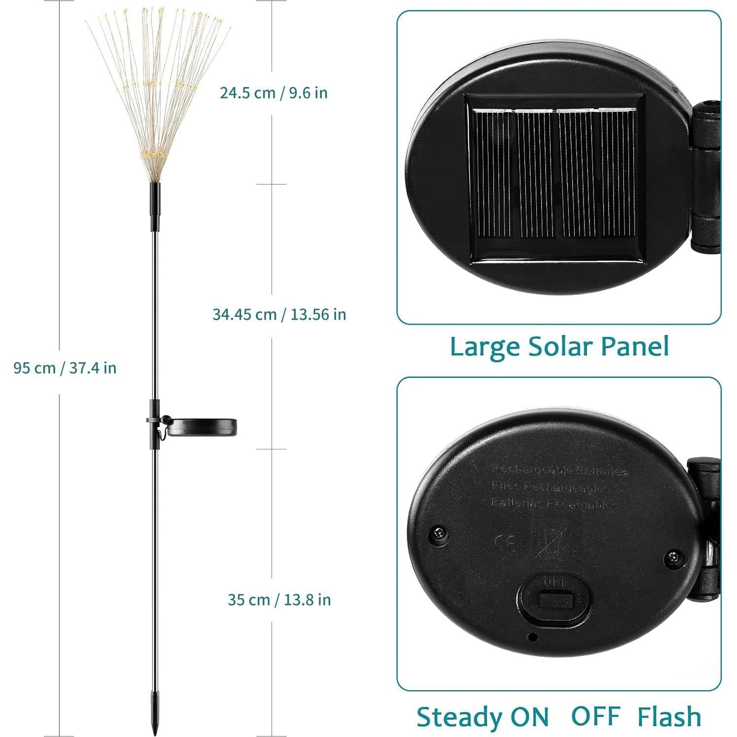 Luces de Jardín Solares JJGoo 120 LEDs 2 Modos Impermeables