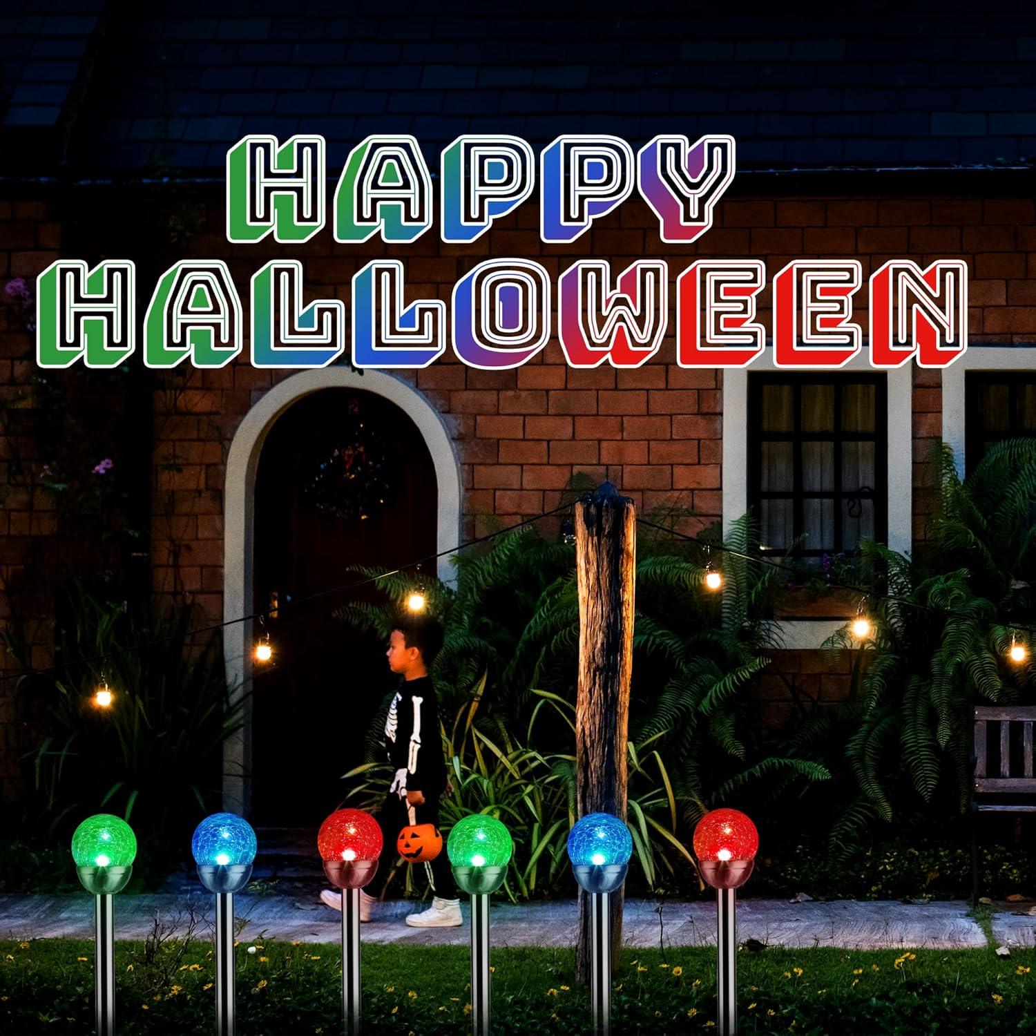 Luces Solares de Jardín GIGALUMI, 3 Paquetes LED Cambiando Color