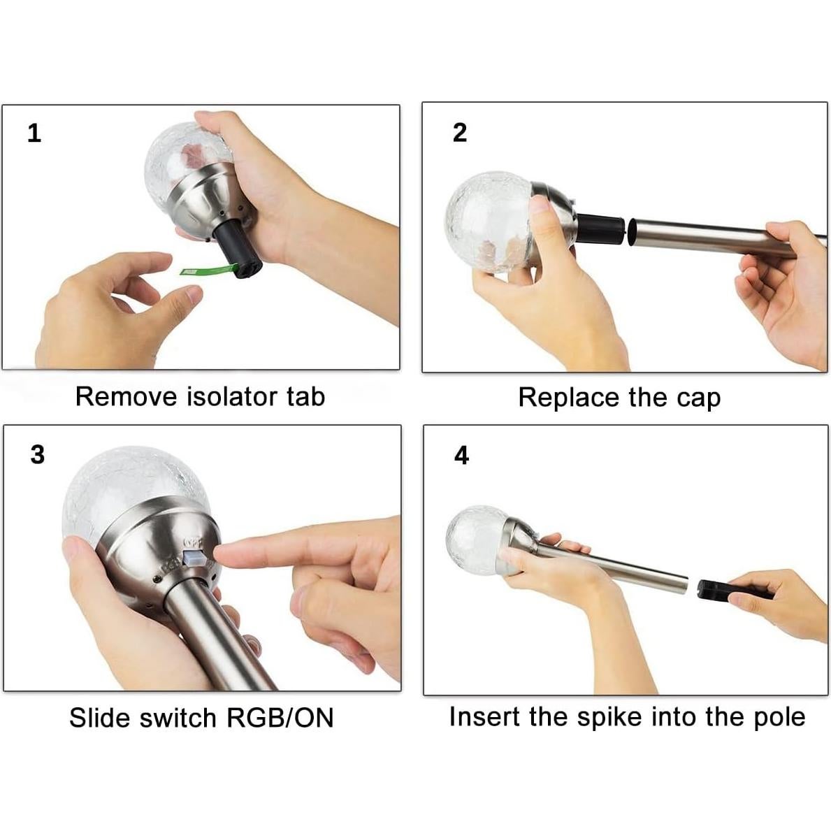 Luces Solares de Jardín GIGALUMI, 3 Paquetes LED Cambiando Color