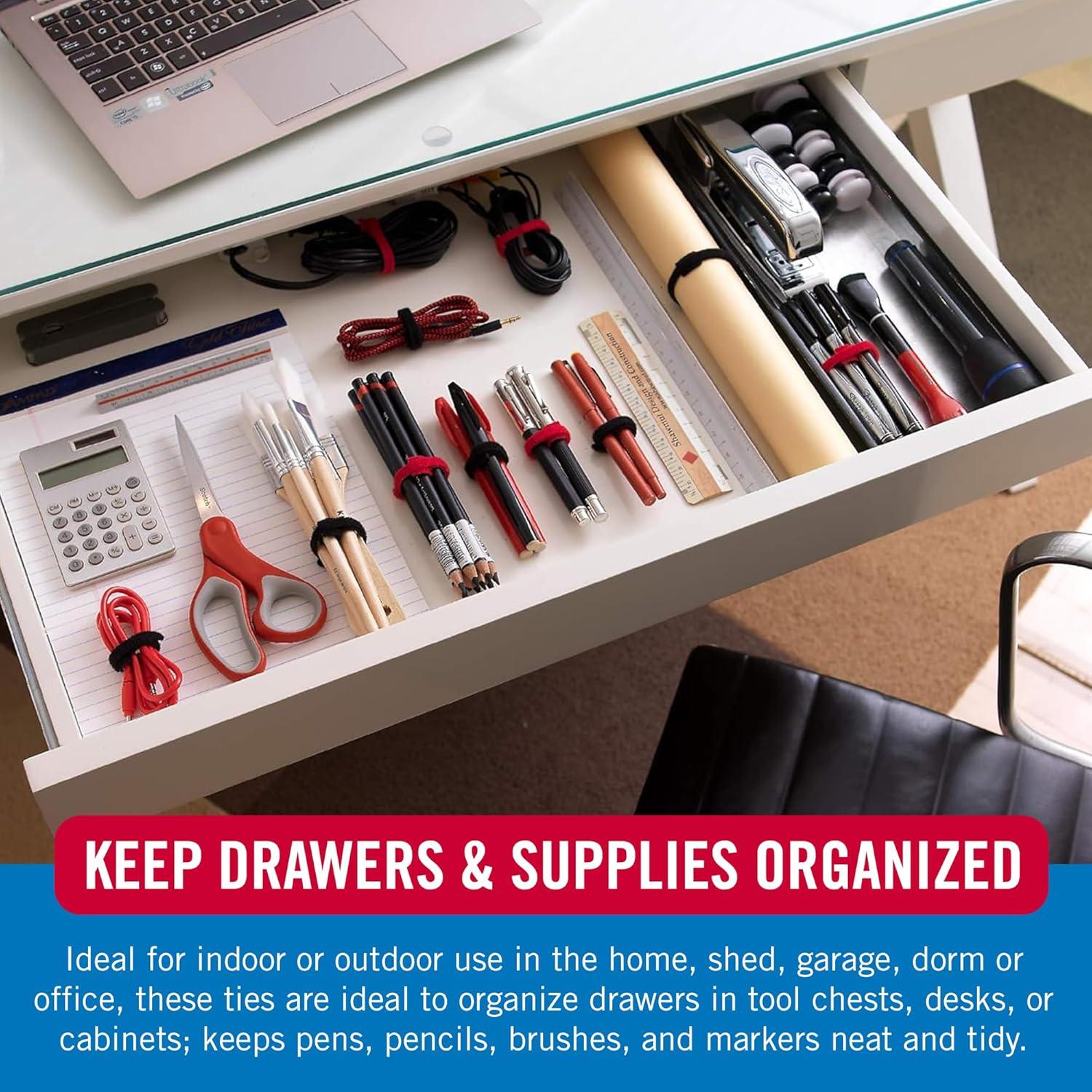 Bridas Reutilizables VELCRO 150pk 20,32x1,27cm Negro y Gris