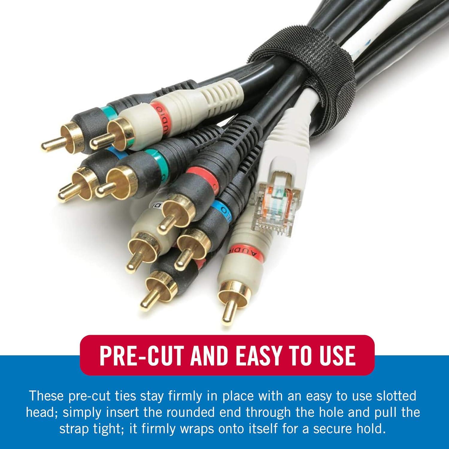 Bridas Reutilizables VELCRO 150pk 20,32x1,27cm Negro y Gris