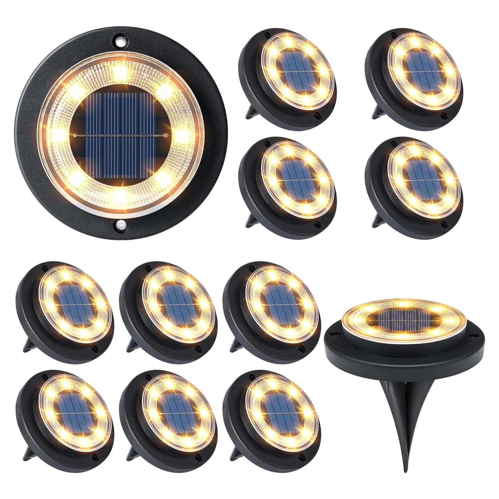 Luces Solares de Suelo Flacchi - Paquete de 12, Impermeables