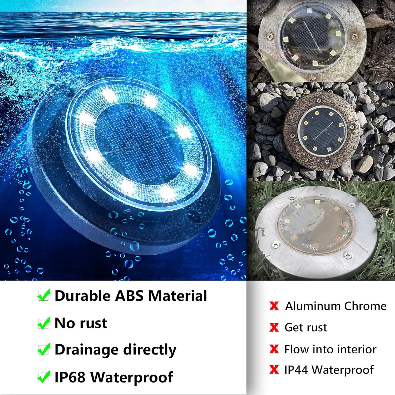 Luces Solares de Suelo Flacchi - Paquete de 12, Impermeables