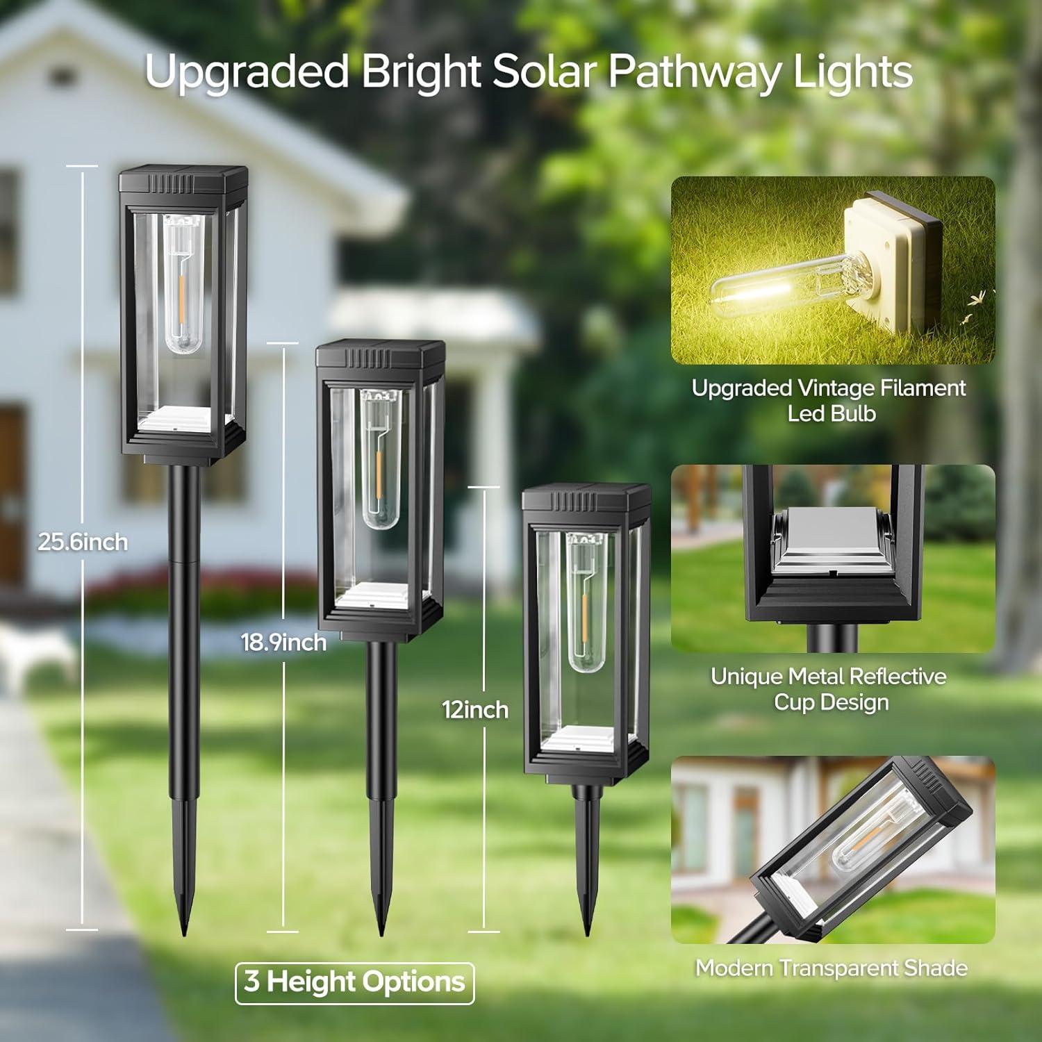 Luces Solares de Camino WdtPro, Paquete de 8, IP65, 15h