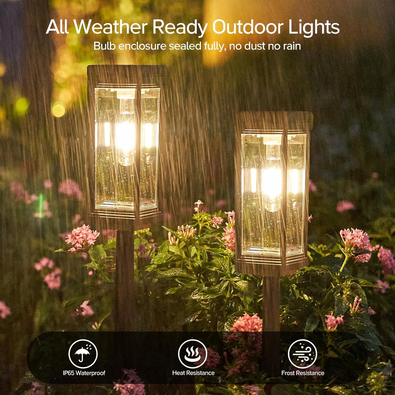 Luces Solares de Camino WdtPro, Paquete de 8, IP65, 15h