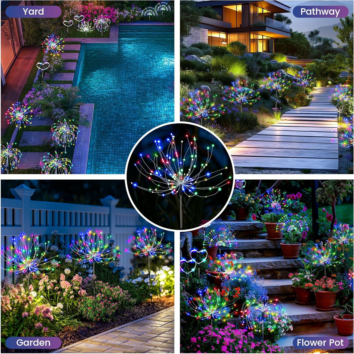 Luces Solares Decorativas PEVOROS 120 LED Multicolor 2 Paquete