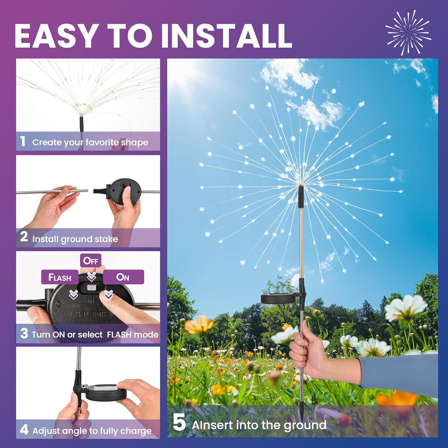 Luces Solares Decorativas PEVOROS 120 LED Multicolor 2 Paquete