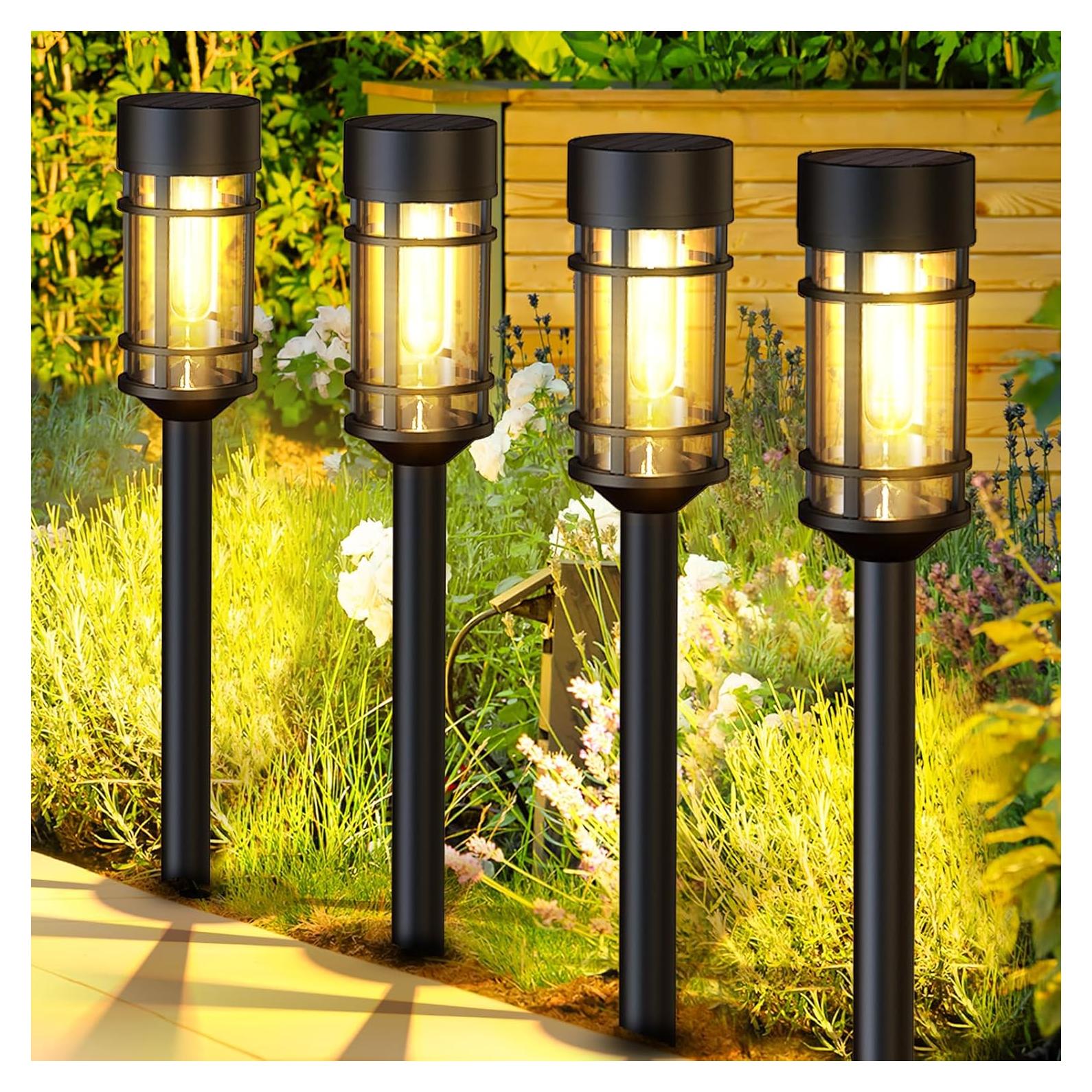 Luces Solares para Senderos ILANCK 8 Piezas IP65 57 cm