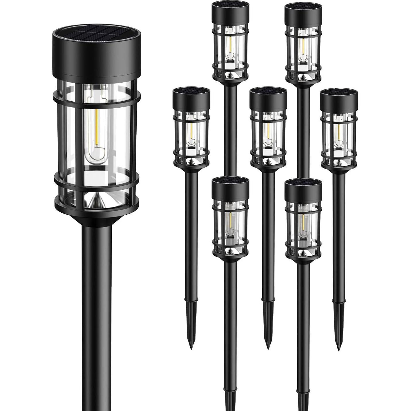 Luces Solares para Senderos ILANCK 8 Piezas IP65 57 cm