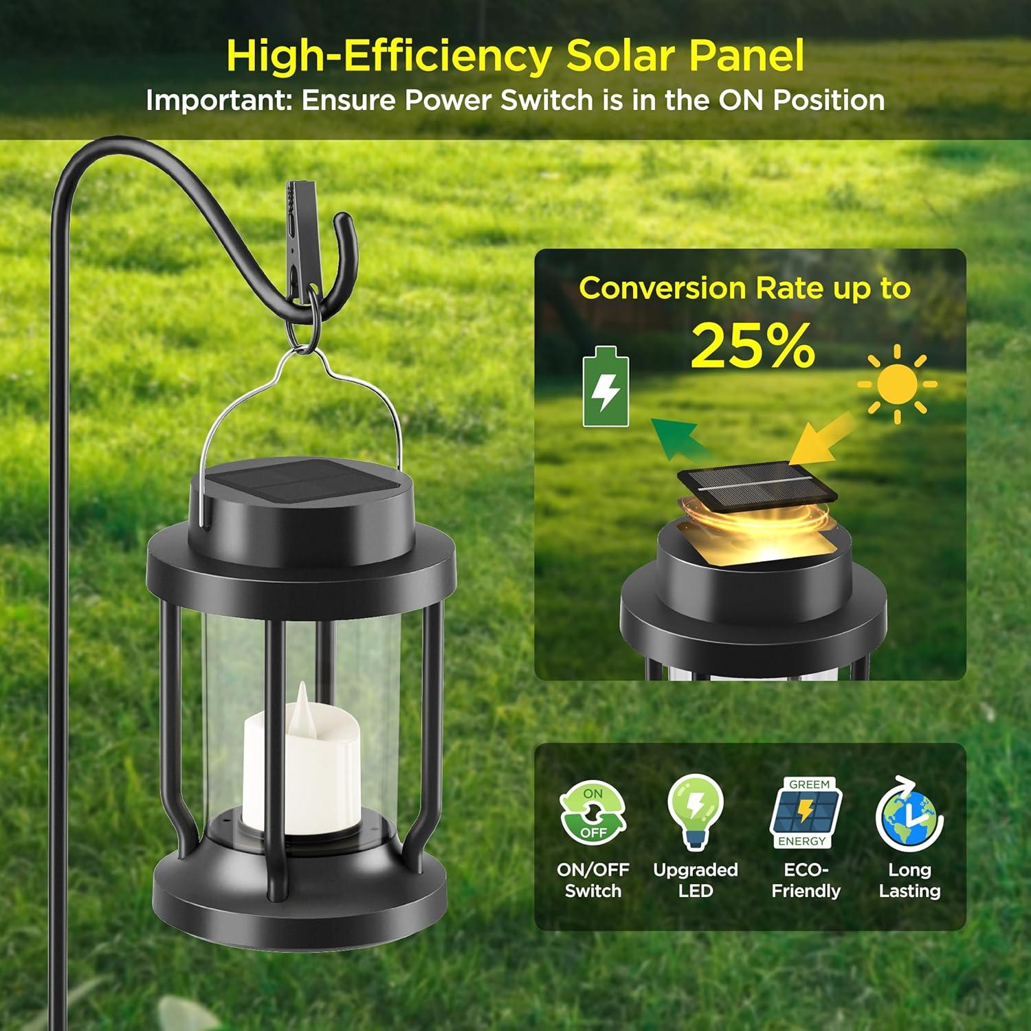 Linterna Solar Colgante FriutShine - 2 Paquete Negro, 17cm