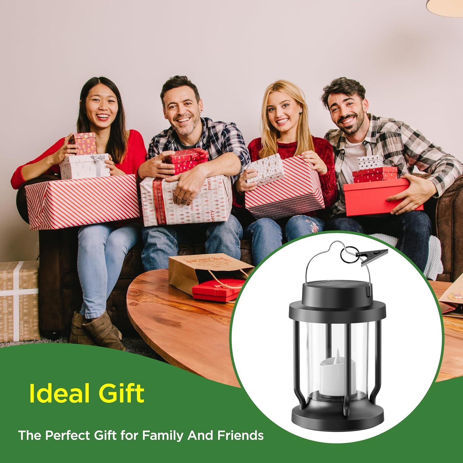 Linterna Solar Colgante FriutShine - 2 Paquete Negro, 17cm