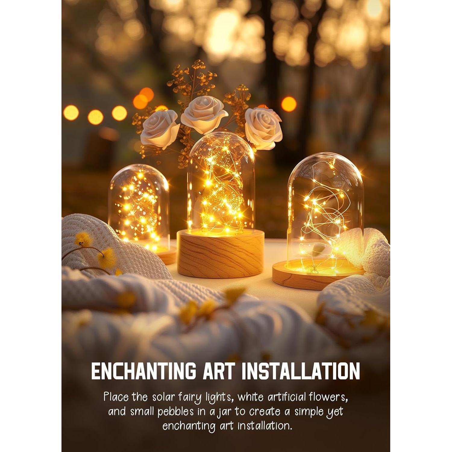 Luces de Cadena Solares Minetom 10m 100 LED Blanco Cálido