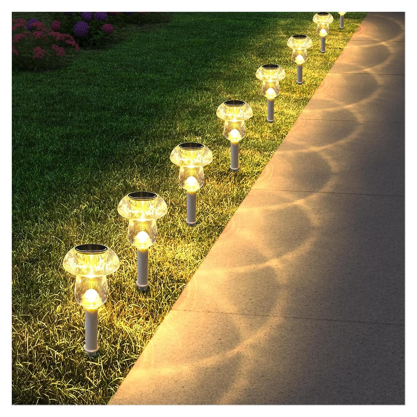 Luces Solares de Camino Benany, Paquete de 8, LED Blanco Cálido