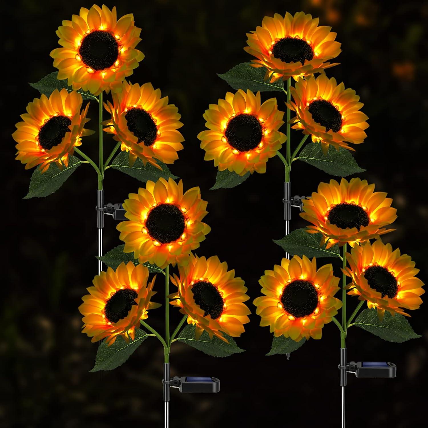 Luces Solares de Girasol Meagoo 800mAh para Jardín - 2 Piezas