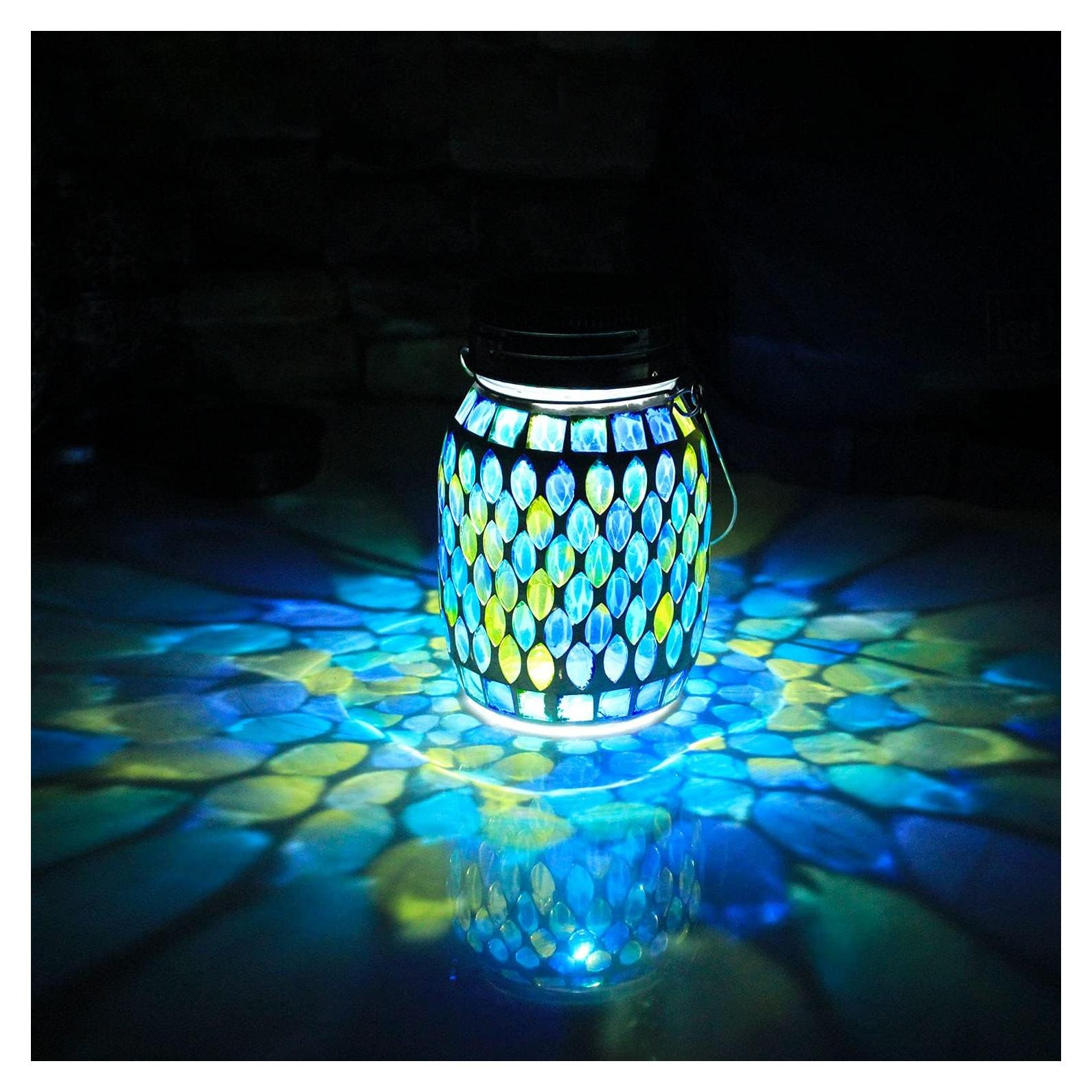 Lámpara Colgante Solar de Mosaico GUANFU 9x9x14.5cm Jardín