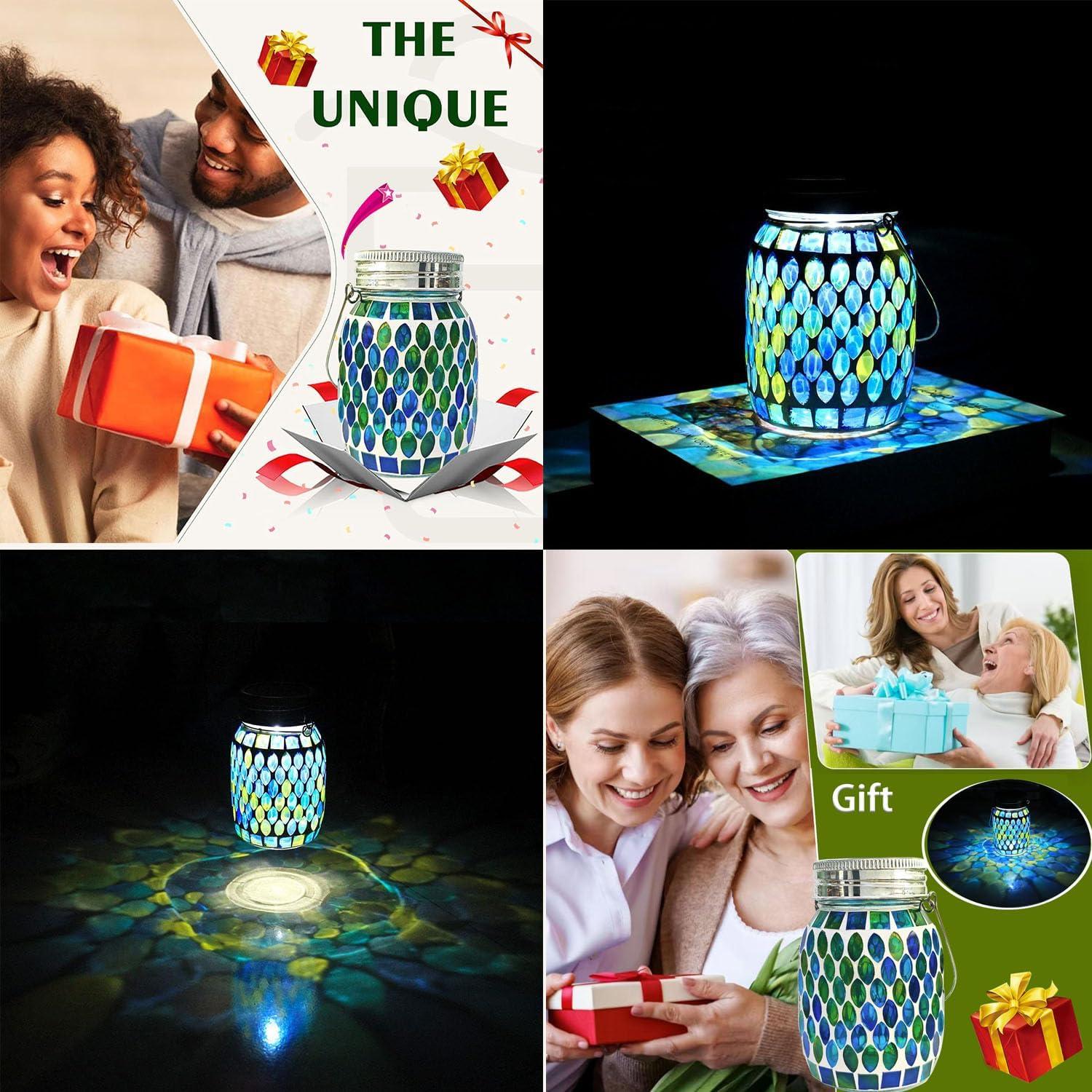 Lámpara Colgante Solar de Mosaico GUANFU 9x9x14.5cm Jardín