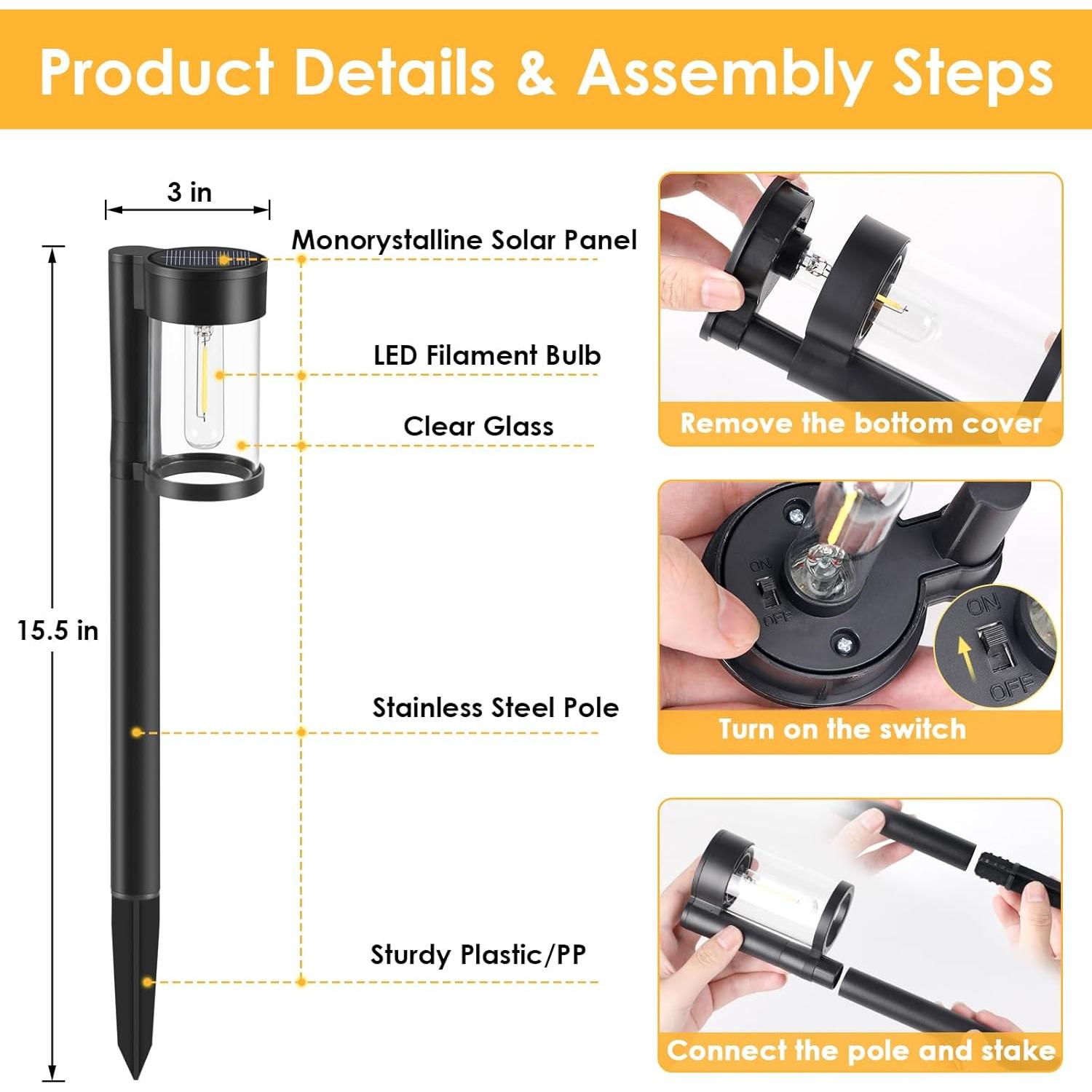 Luces de Camino Solares Mancra - Paquete de 10 Unidades IP44
