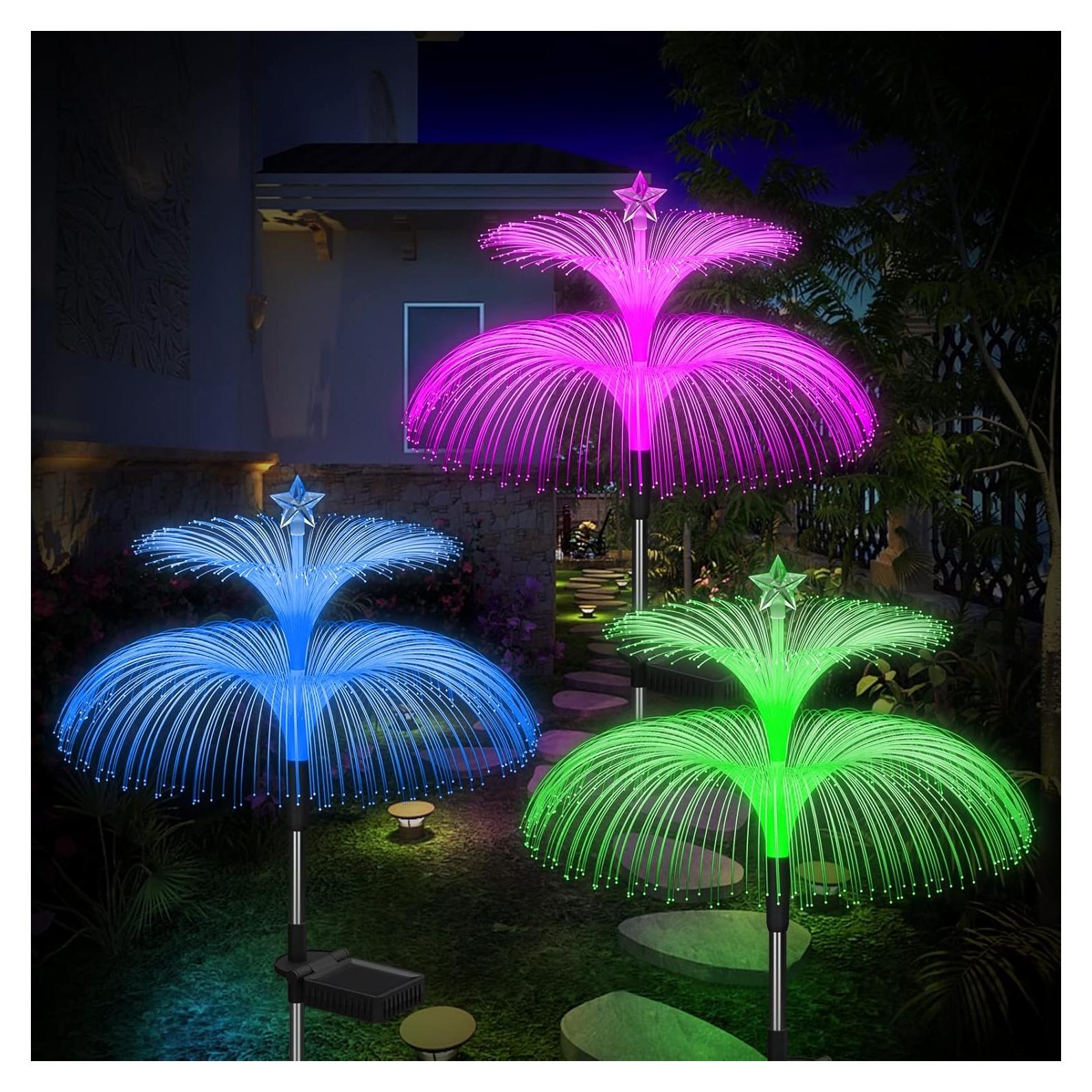 Luces Solares de Jardín Weepong 3 Piezas RGB 7 Colores