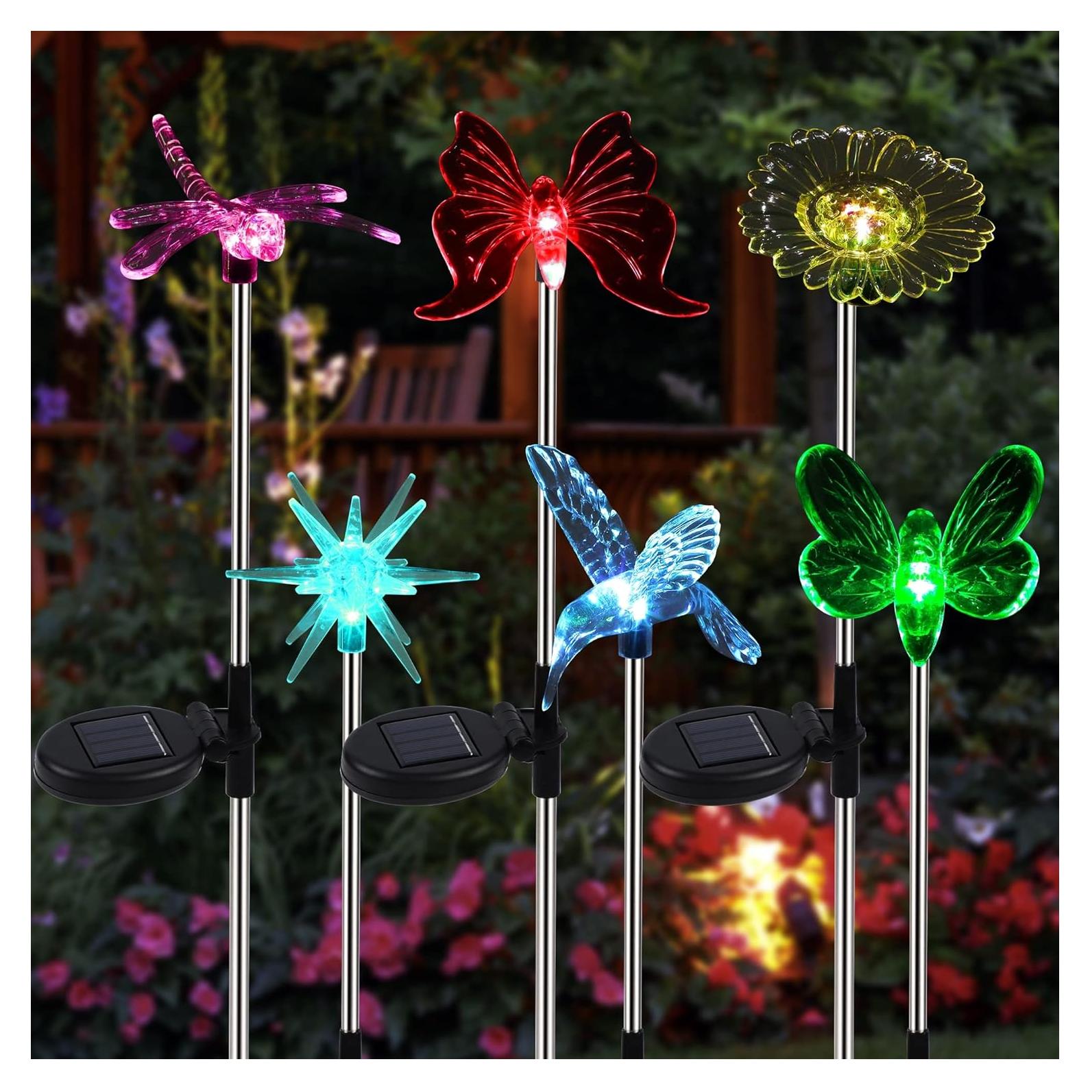 Luces de Jardín Solar Glintoper 6 Pack LED Multicolor