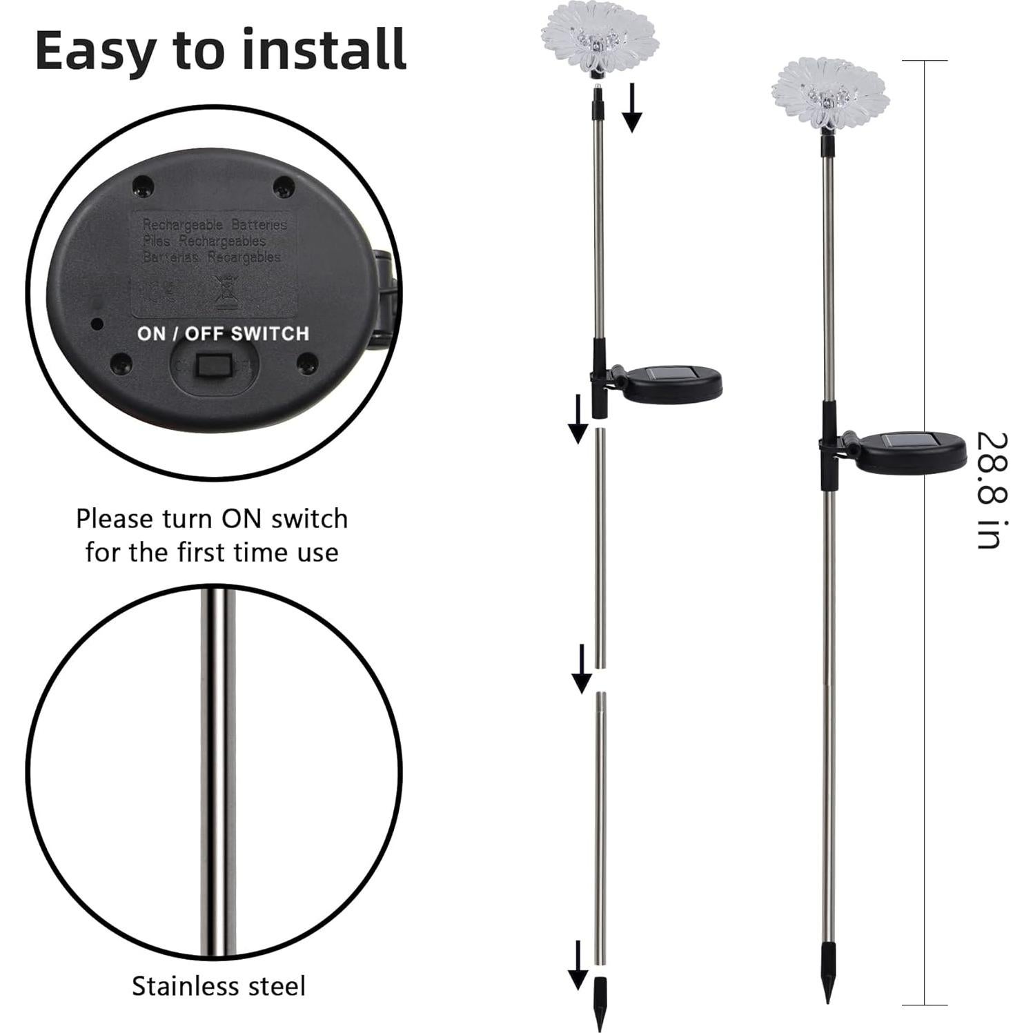 Luces de Jardín Solar Glintoper 6 Pack LED Multicolor