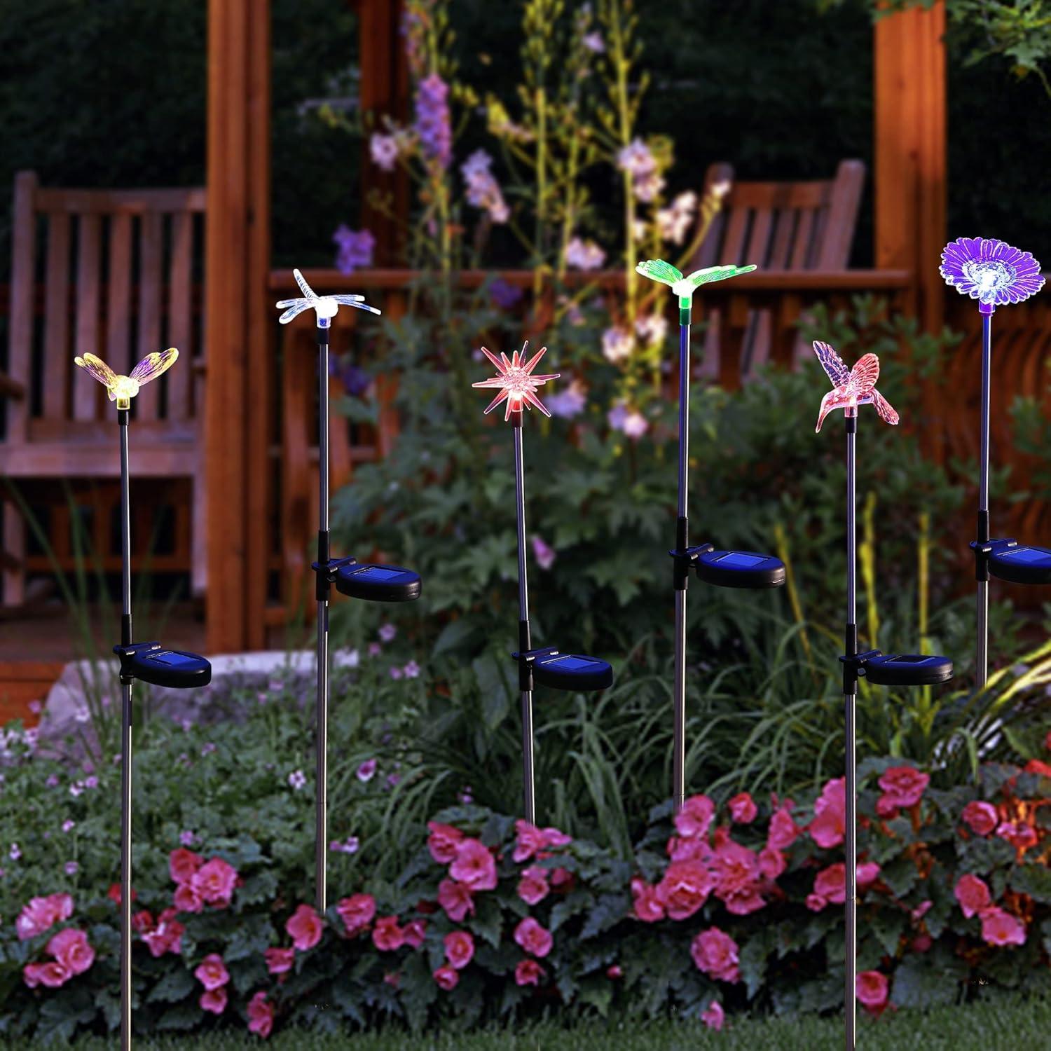 Luces de Jardín Solar Glintoper 6 Pack LED Multicolor