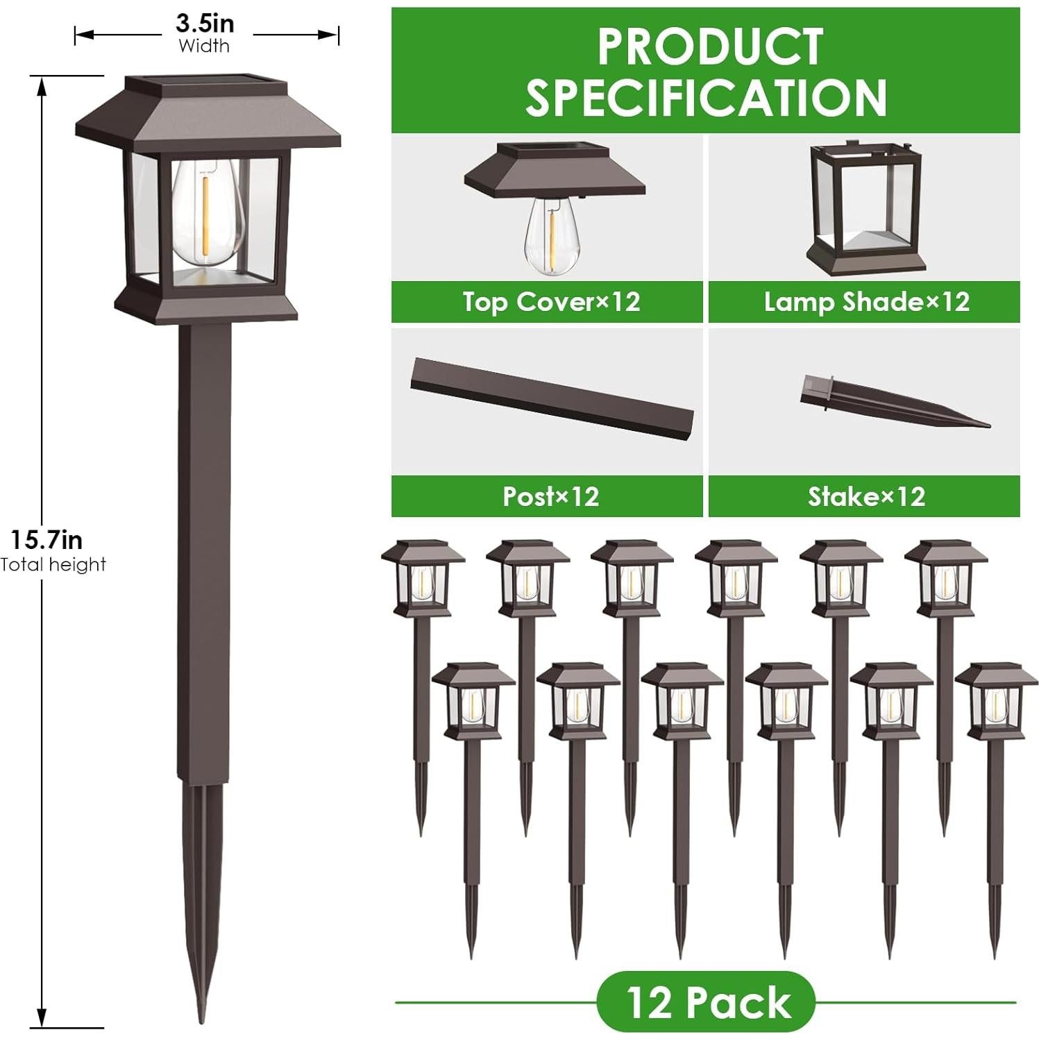 Luces de Camino Solares Benany - Paquete de 12 LED IP44