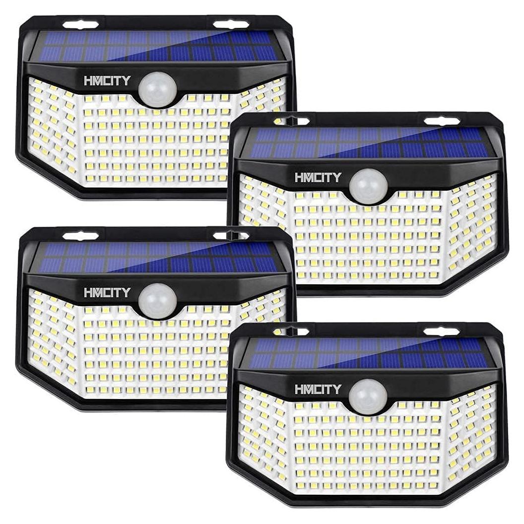 Luces Solares Exteriores HMCITY 120 LED IP65 3 Modos 4 Pzs