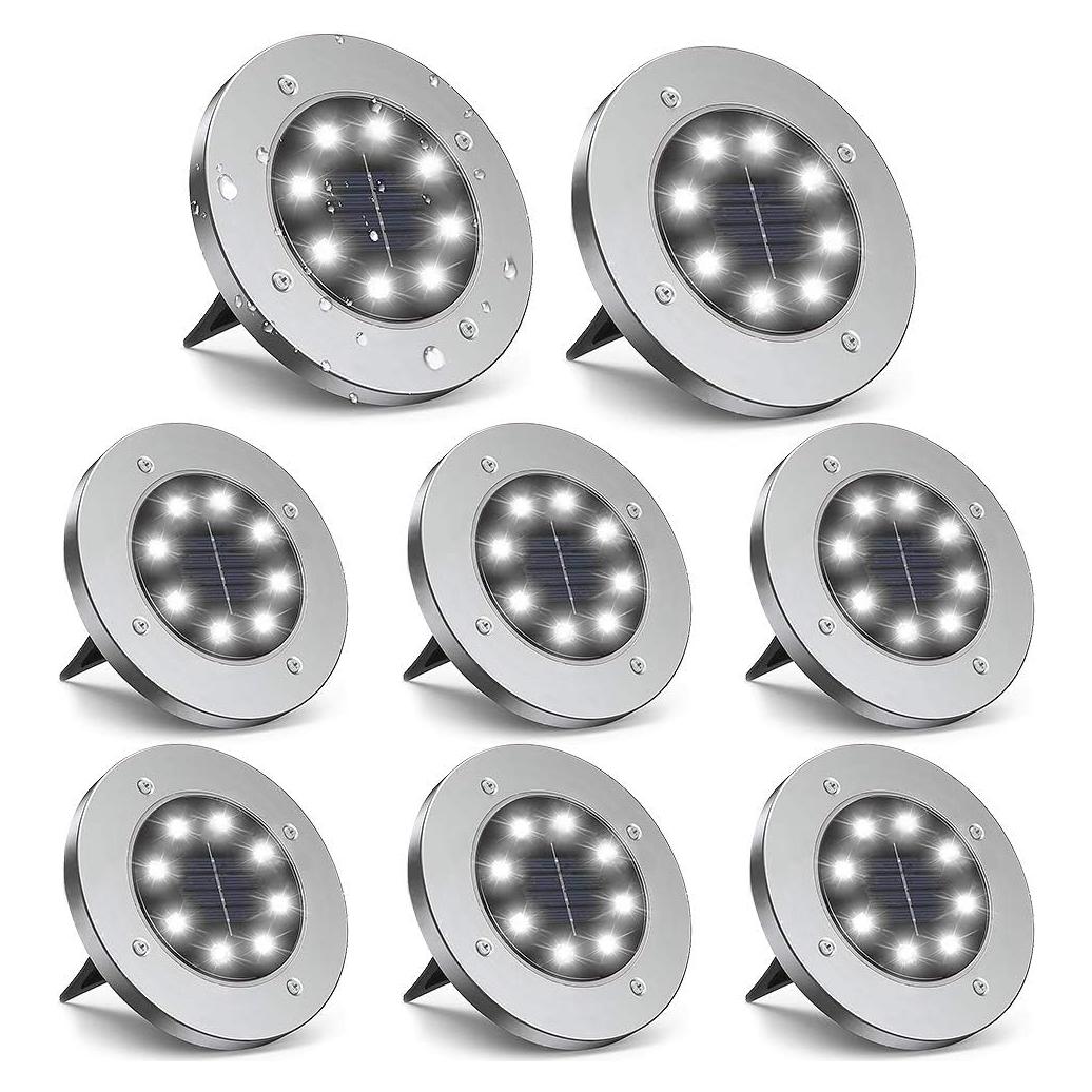 Luces Solares de Jardín ZGWJ 8 LED Impermeables 22.86cm