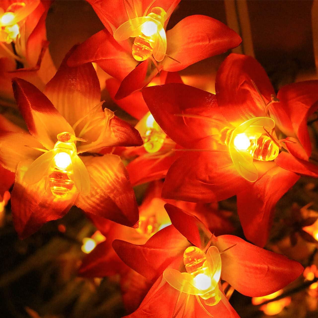 Luces de Cadena Solares Semilits 20LED Abejas para Jardín