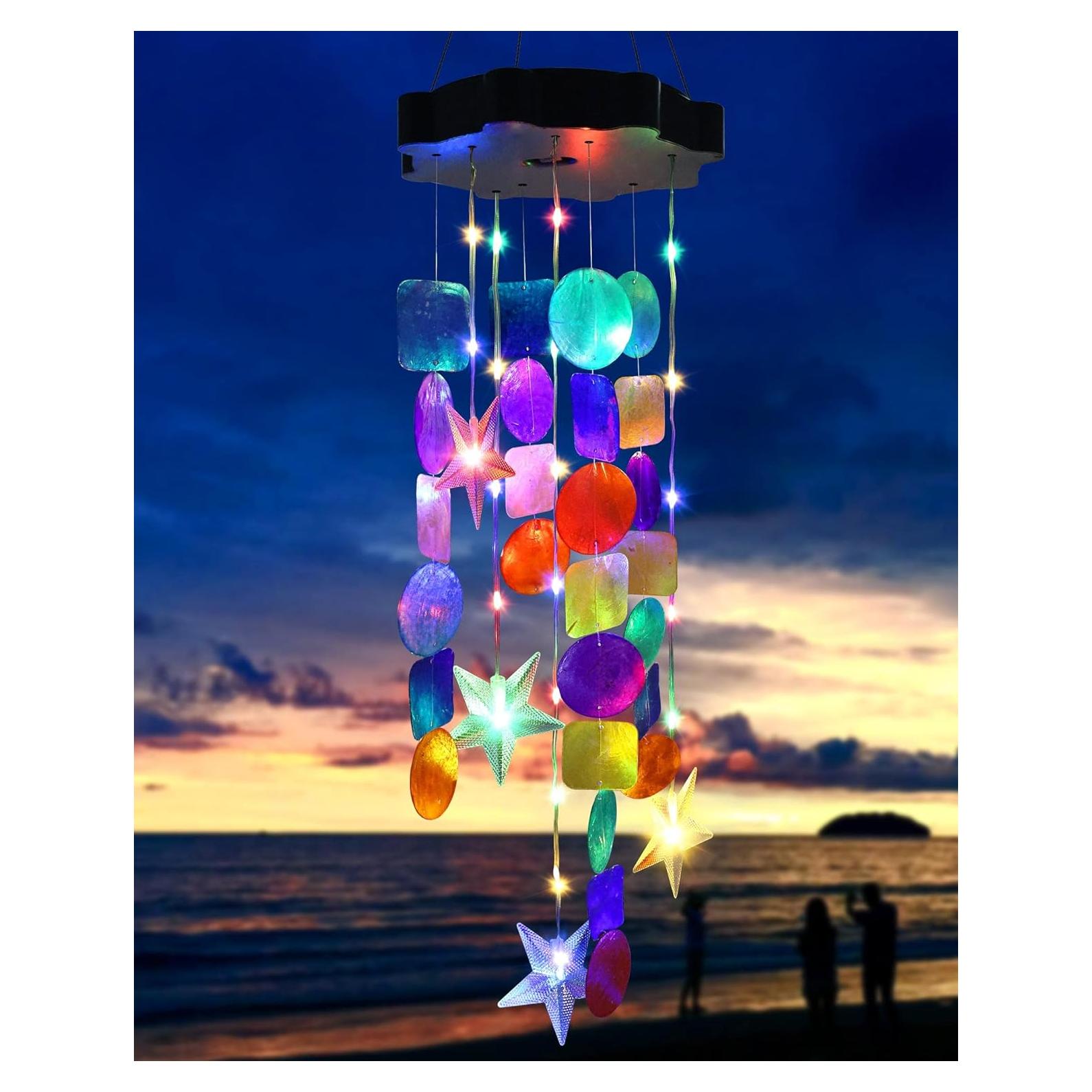 Luces Decorativas Solares Toodour con Campanas de Viento Multicolor