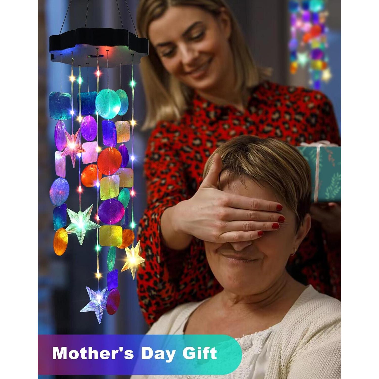 Luces Decorativas Solares Toodour con Campanas de Viento Multicolor